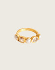 Jasni ring - White Pearl / Clear Quartz / 52 - ring