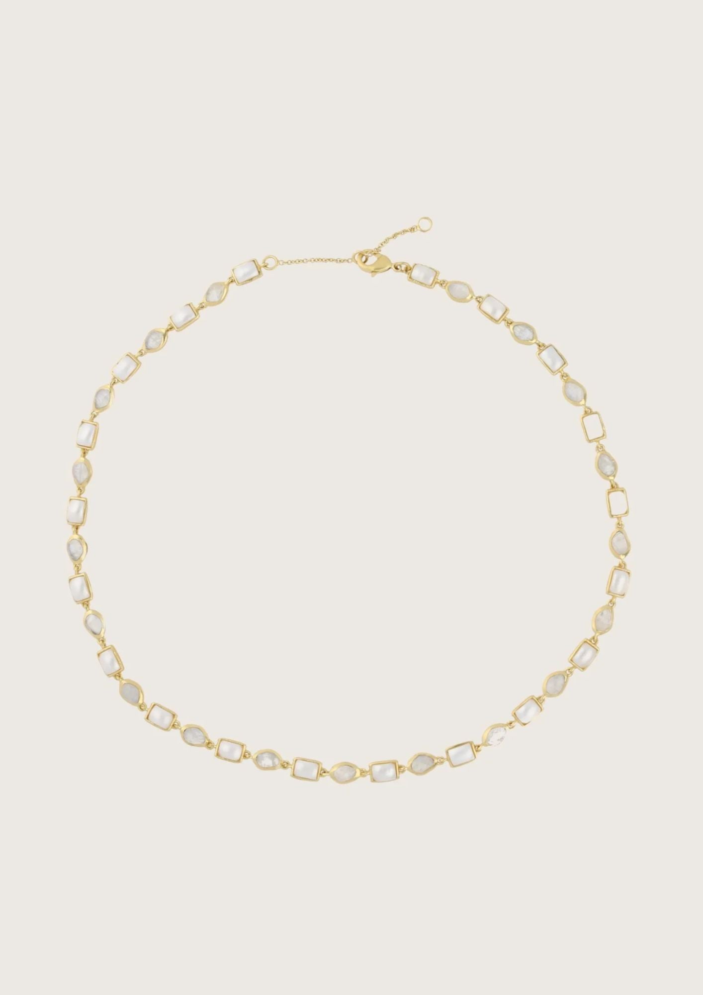 Lumera necklace - Freshwater Pearl / Rainbow Moonstone - necklace