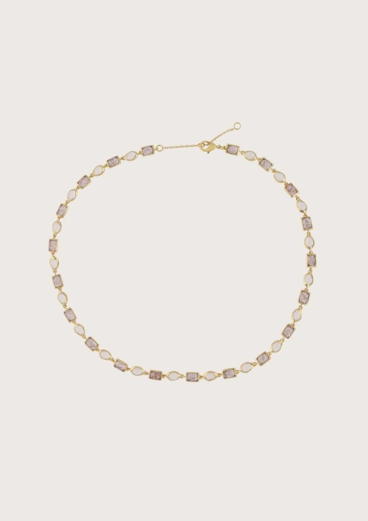 Lumera necklace - Morganite / Strawberry Quartz - necklace