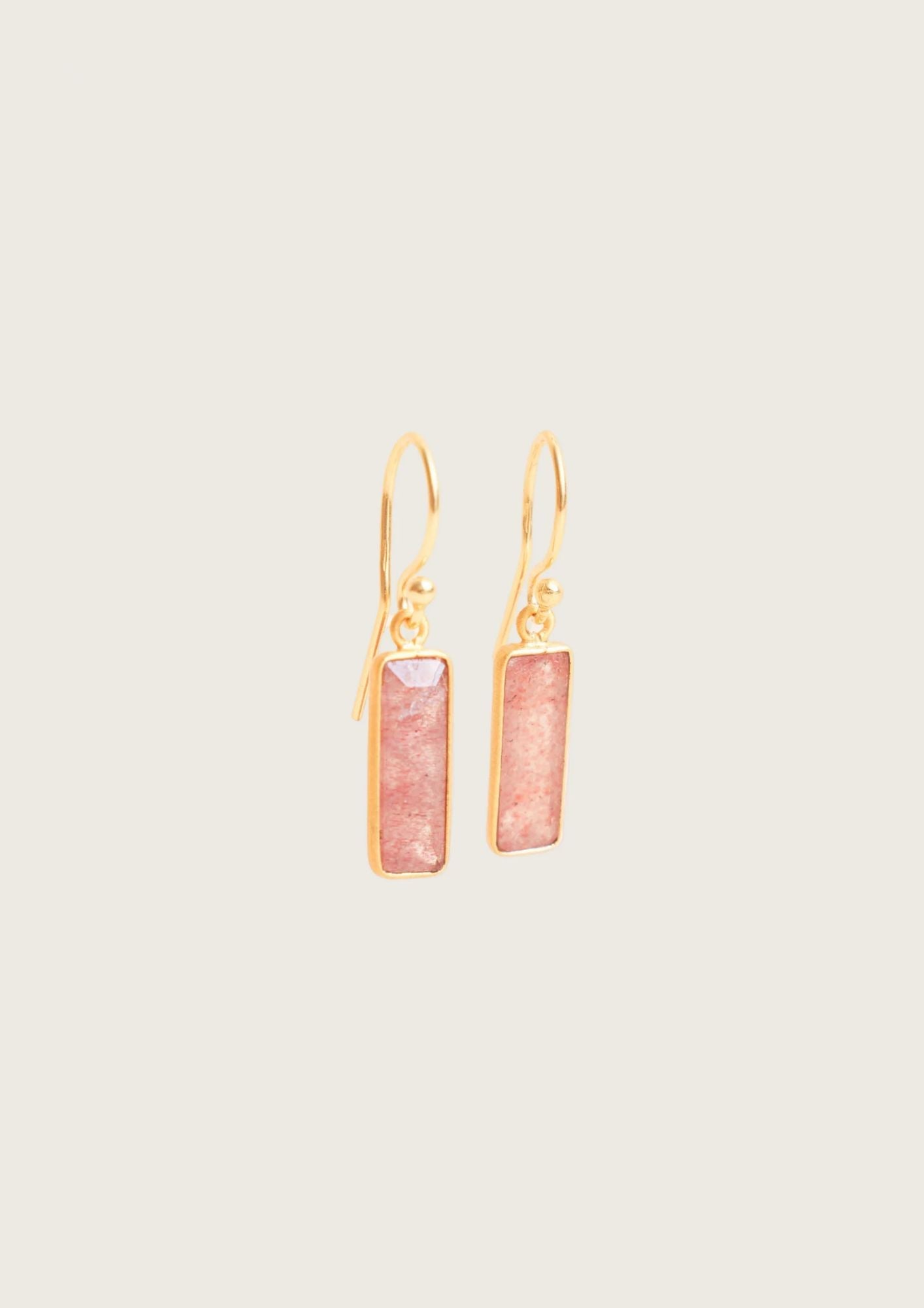 Muda earrings - Strawberry quartz - earring