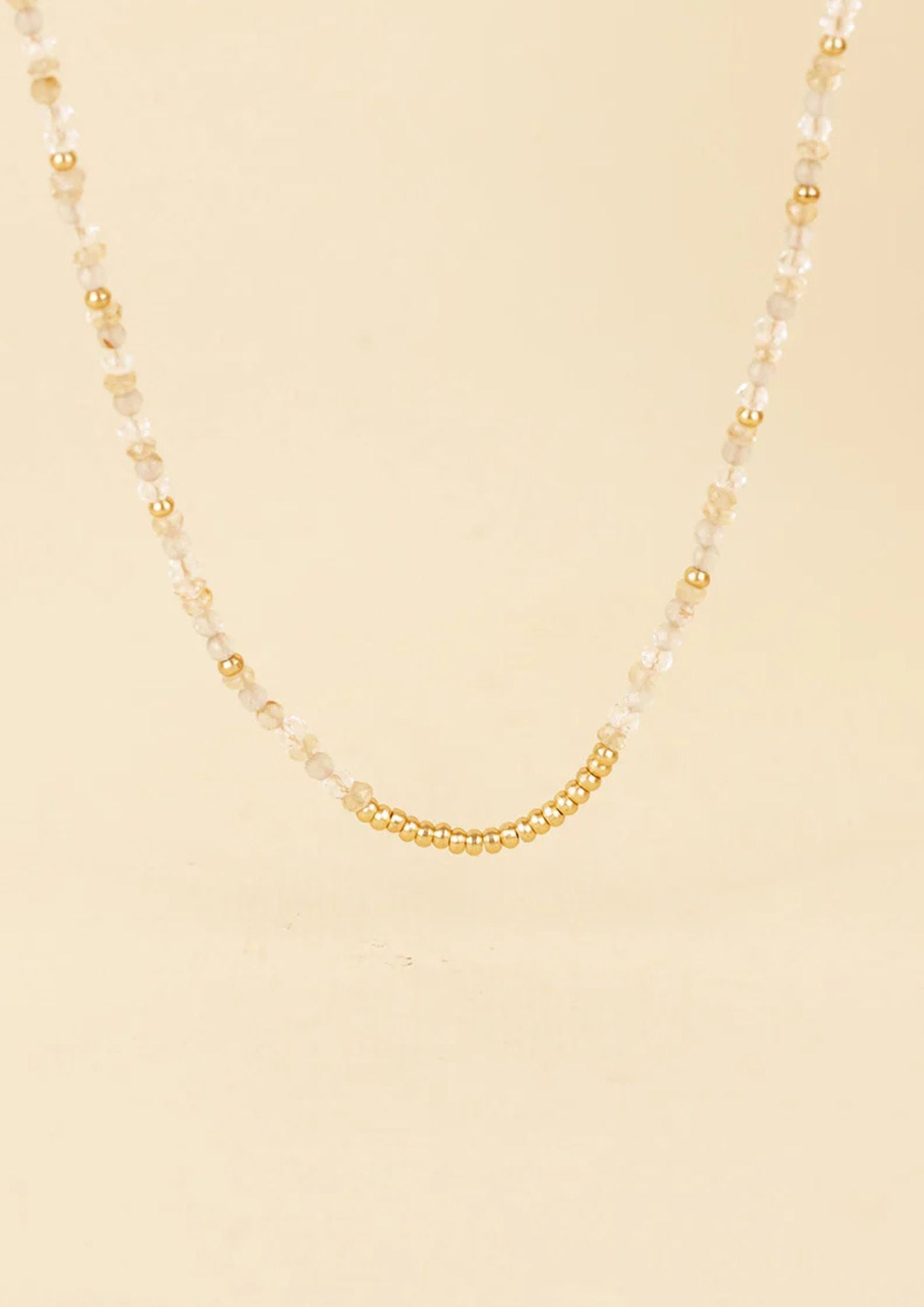 Najwa necklace - Clear Quartz / Golden Rootiled / Citrine - necklace