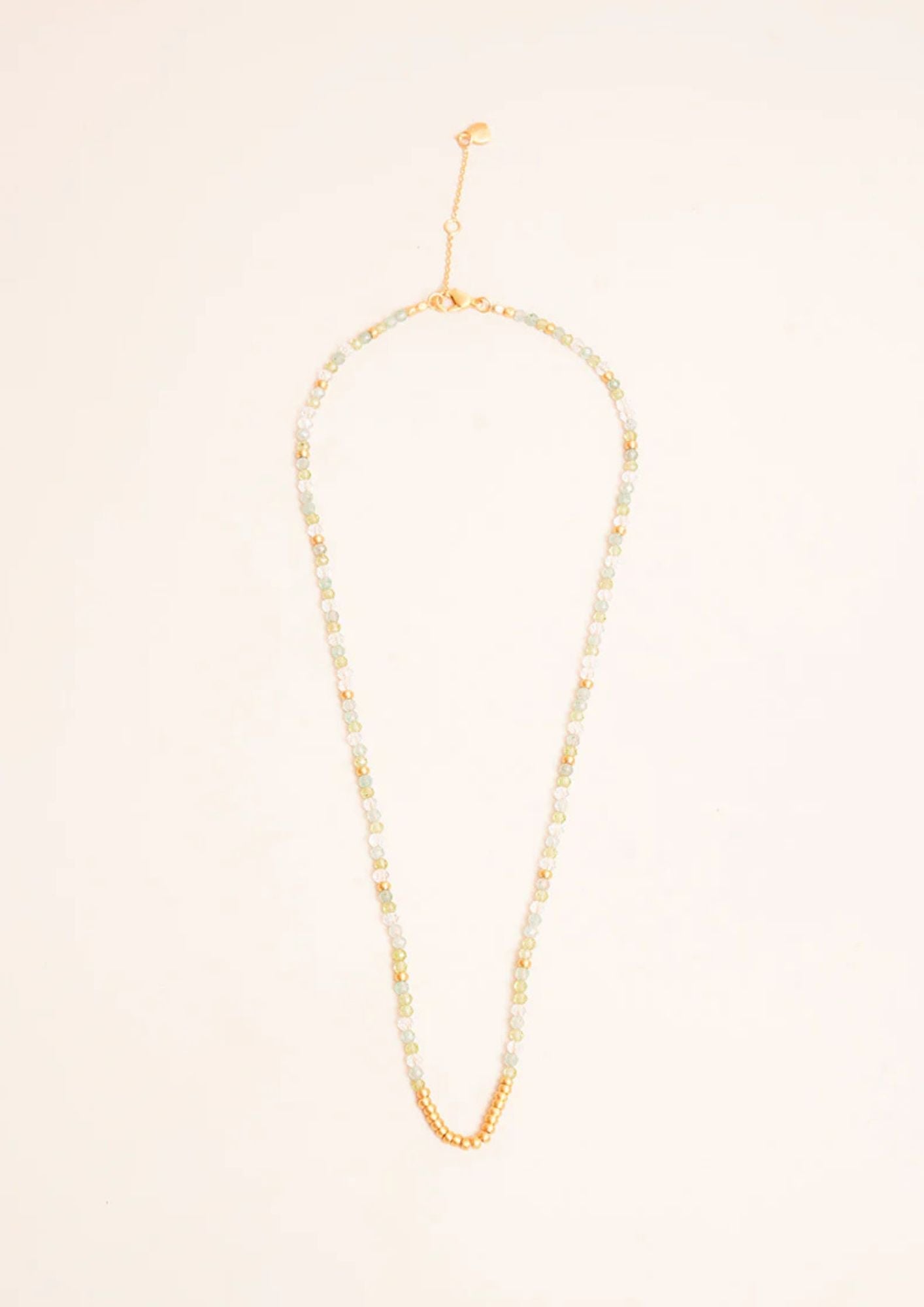 Najwa necklace - Clear Quartz / Moss Agate / Green Amethyst - necklace